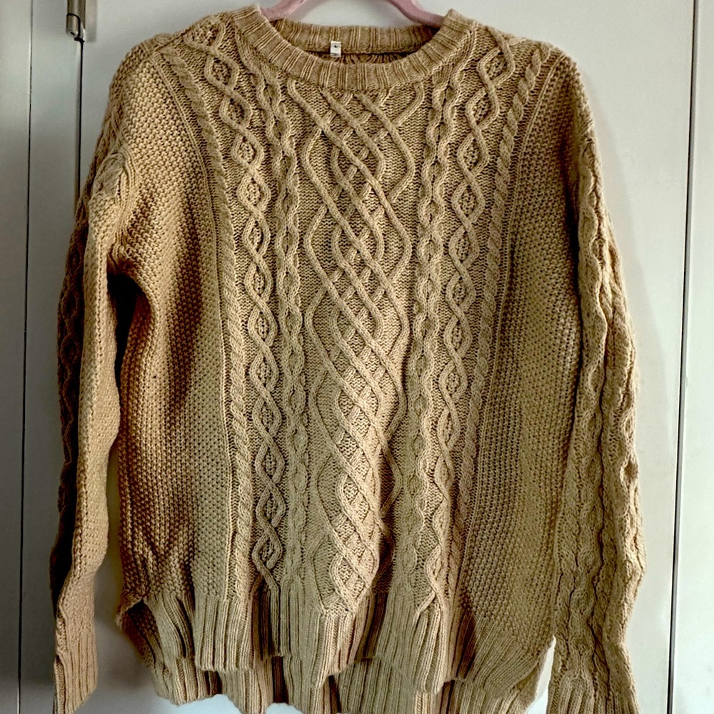 Muji Wool sweater, cable knit, size L